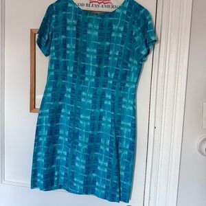 VINTAGE Women's Rabbit Rabbit Rabbit Designs Dress - Turquoise - Size 8P